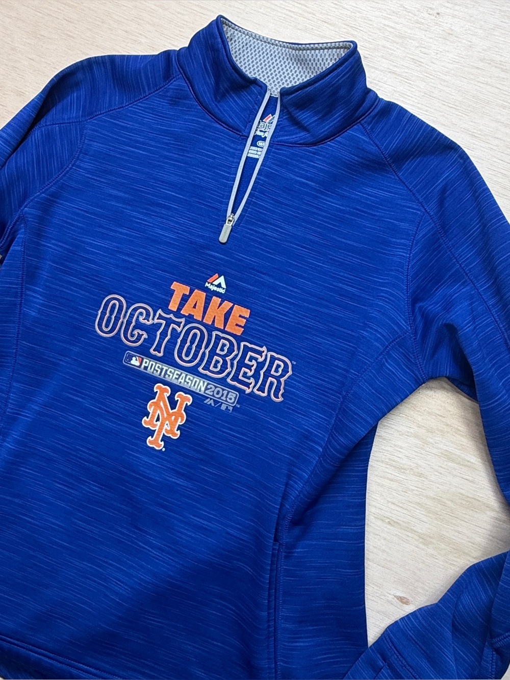 Majestic New York Mets Women's 1/4 Zip Pullover Jacket - Size Medium